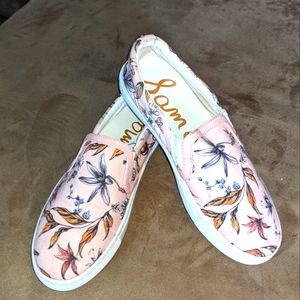 Sam Edelman Lily Floral Slide On Sneakers Shoes Flowers Pink